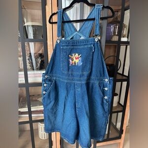 Vintage Disney winnie the pooh overalls embroidered plus denim friends shorts